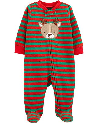 Pijama/Macacão de inverno Carter's (Plush/ Fleece) - Rena