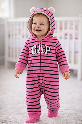 Macacão de inverno GAP, totalmente forrado - Listrado