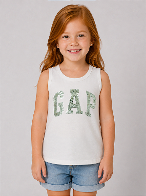 Camiseta GAP, regata, em algodão - Paetê