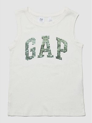 Camiseta GAP, regata, em algodão - Paetê