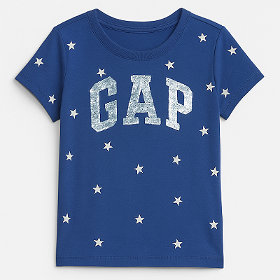 Camiseta GAP, manga curta, em algodão - Paetê*
