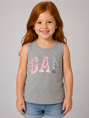 Camiseta GAP, regata, em algodão - Paetê*