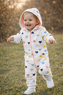 Macacão de inverno Carter's (Plush/ Fleece) - Corações