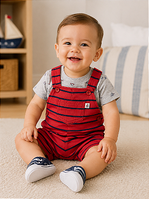 Conjunto Carter's - Jardineira e camiseta - Jangada
