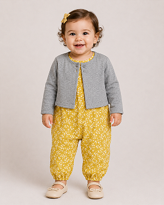 Conjunto Carter's - Macacão e casaco - Floral
