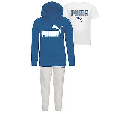 Conjunto Moletom e Camiseta Puma - Azul