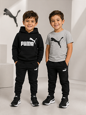Conjunto Moletom e Camiseta Puma - Preto