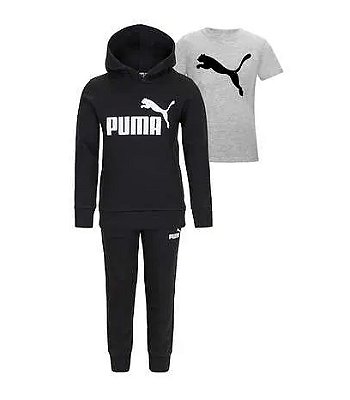 Conjunto Moletom e Camiseta Puma - Preto