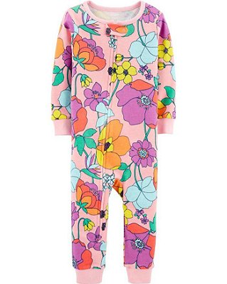 Pijama/Macacão Carter's, de algodão - Floral