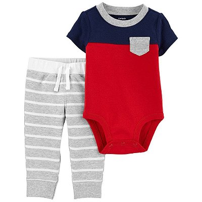 Conjunto Carter's - Body e calça de algodão - Básico