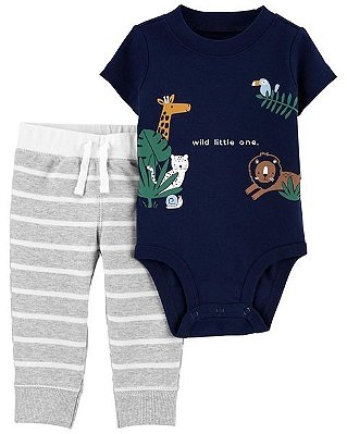 Conjunto Carter's - Body e calça de moletom - Safari