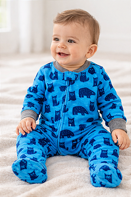 Pijama/Macacão de inverno Carter's (Plush/ Fleece) - Animais