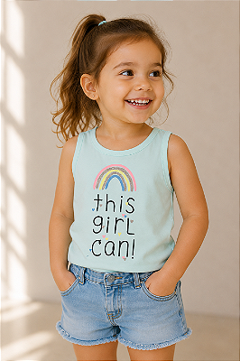 Camiseta GAP, regata, em algodão - Arco-íris