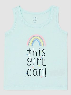 Camiseta GAP, regata, em algodão - Arco-íris