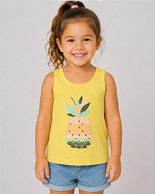 Camiseta GAP, regata, em algodão - Abacaxi