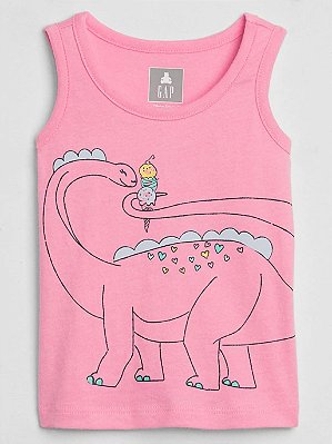 Camiseta GAP, regata, em algodão - Dinossauro