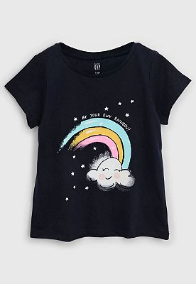 Camiseta GAP, em algodão - Arco-íris