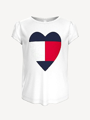 Camiseta Tommy Hilfiger, em algodão - Coração