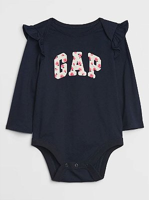 Body GAP, manga longa, em algodão - Logo