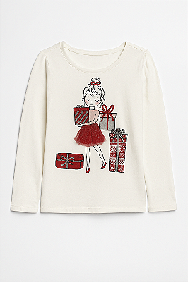 Blusinha Epic Threads, manga longa, em algodão - Presentes