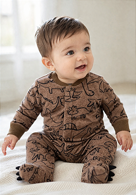 Pijama/Macacão de inverno Carter's (Plush/ Fleece) - Dinossauros