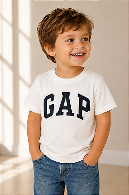 Camiseta GAP, manga curta, em algodão - Branca