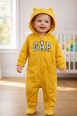 Macacão de inverno GAP, com capuz e orelhas de ursinho