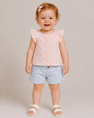 Conjunto Carter's - Blusa e short de jeans