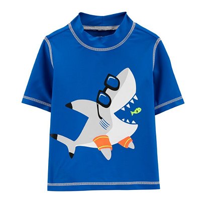 Camiseta de banho Carter's, com proteção solar UPF 50+ - Tubarão