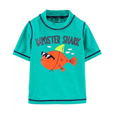 Camiseta de banho Carter's, com proteção solar UPF 50+ - Imposter Shark