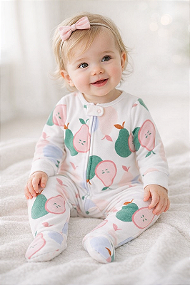 Pijama/Macacão de inverno Carter's (Plush/ Fleece) - Pêras