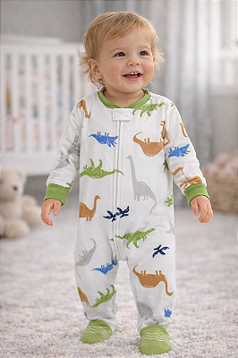 Pijama/Macacão de inverno Carter's (Plush/ Fleece) - Dinossauro