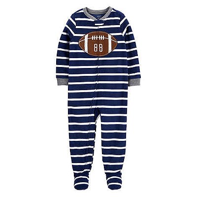 Pijama/Macacão de inverno Carter's (Plush/ Fleece) - Bola de futebol americano