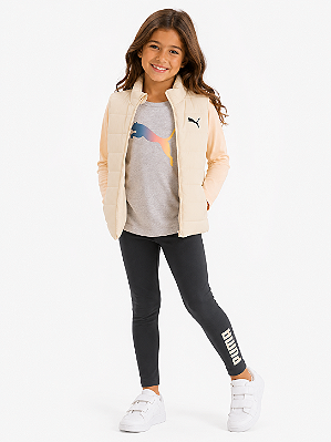 Conjunto Puma - Colete, camisa de manga longa e calça legging