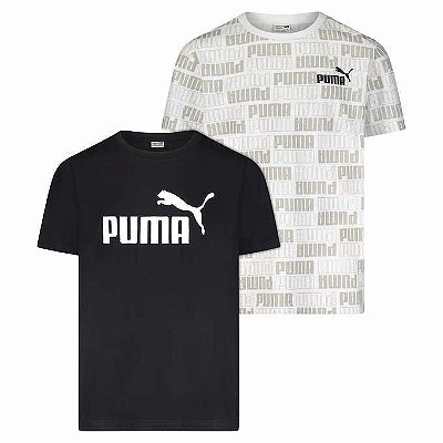Conjunto Puma - 2 camisetas de manga curta (preta e branca)