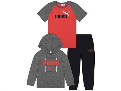 Conjunto Puma - 2 camisetas e calça de moletom