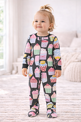 Pijama/Macacão de inverno Carter's (Plush/ Fleece) - Cupcake