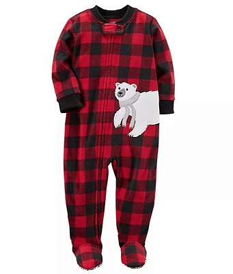 Pijama/Macacão de inverno Carter's (Plush/ Fleece) - Xadrez