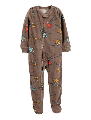 Pijama/Macacão de inverno Carter's (Plush/ Fleece) - Helicóptero