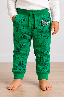 Calça de Moletom Infantil GAP Flanelada com Cós Ajustável e Punho Canelado - Construção Civil