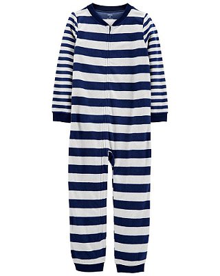 Pijama/Macacão de inverno Carter's (Plush/ Fleece) - Listrado