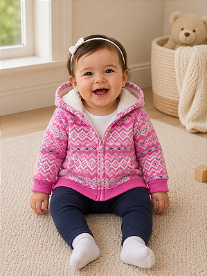 Conjunto Carter's de inverno - Agasalho, body e legging - Estampado