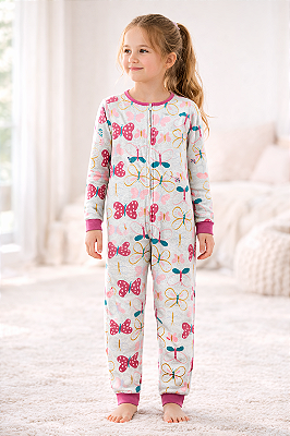 Pijama/Macacão de inverno Carter's (Plush/ Fleece) - Borboletas
