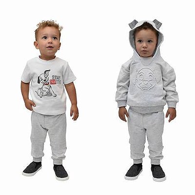 Conjunto Disney Baby - Moletom com capuz, camiseta e calça - 101 Dalmatas