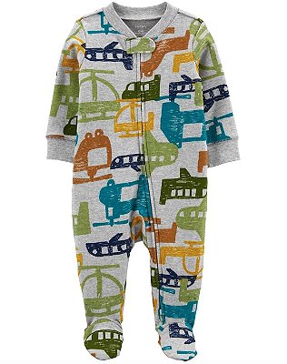 Pijama/Macacão Carter's, de algodão - Transportes