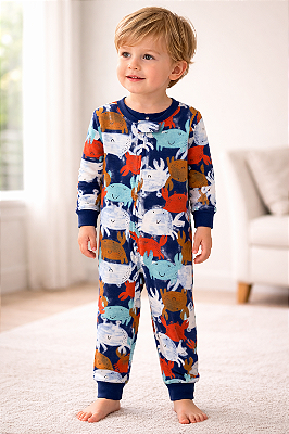 Pijama Macacão Carter’s em Algodão, Sem Pé – Crab