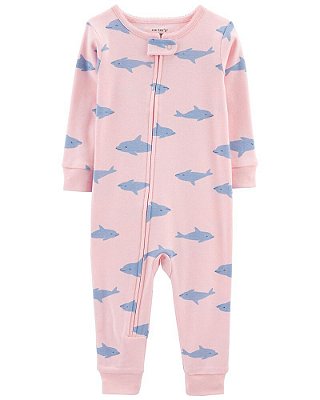 Pijama/Macacão Carter's, de algodão - Golfinhos