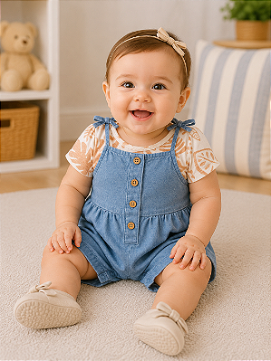 Conjunto Carter's - Jardineira e camiseta - Folhagem