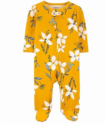 Pijama Carter's, de algodão - Floral/ Amarelo