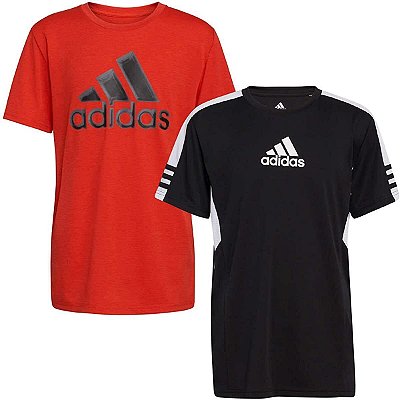 Conjunto Adidas - 2 camisetas esportivas - Vermelho e Preto